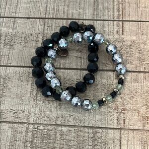 Elegant Black and Silver Beaded Bracelet